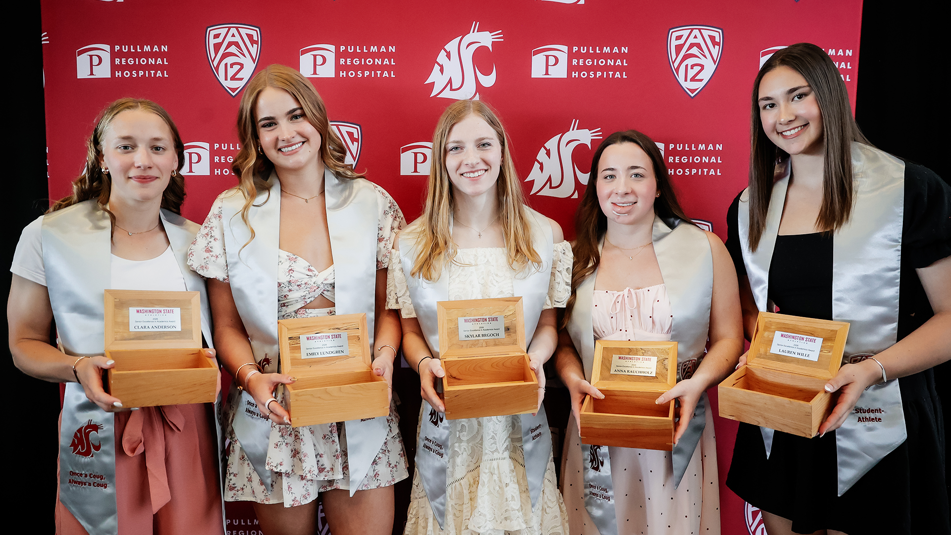Senior swimmers at WSU 2026 Senior Celebration at Alger Family Club Room at Gesa Field May 8, 2026