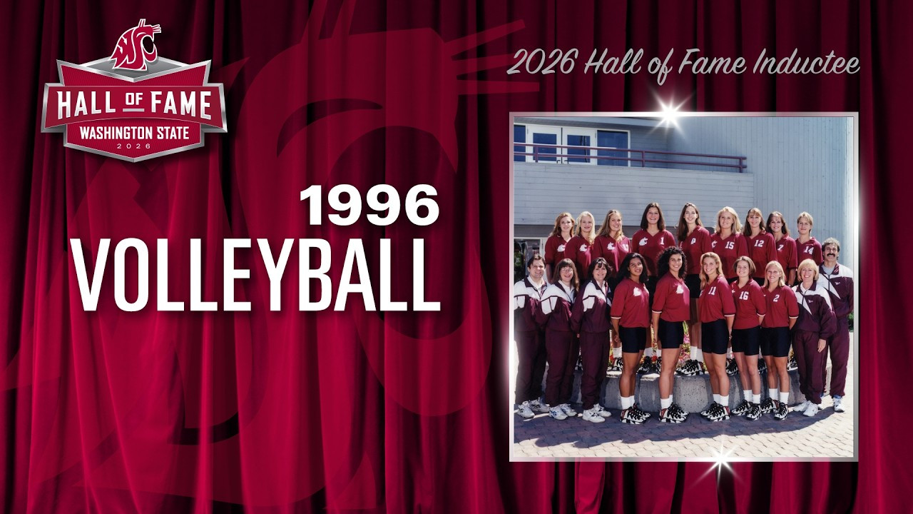 The 1996 volleyball team gets its Hall of Fame flowers