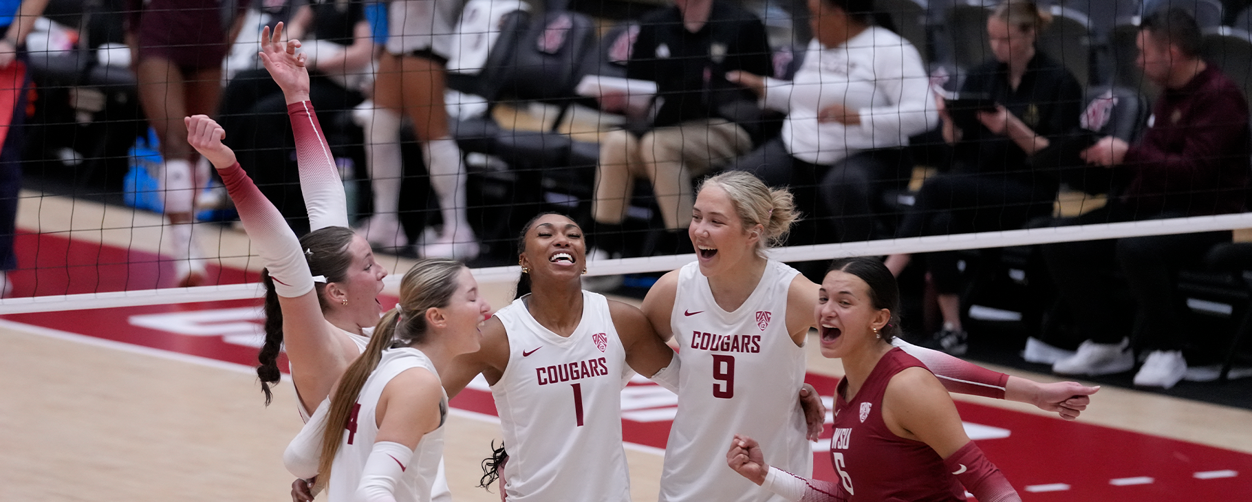 Coug serving crew delivers nine aces, suffocates Texas State